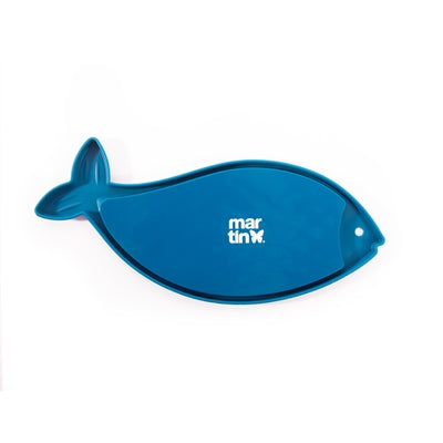 Tapis à lécher Martin poisson silicone bleu