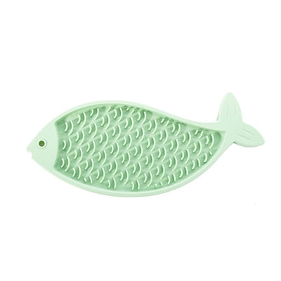 Tapis à lécher Martin poisson silicone vert