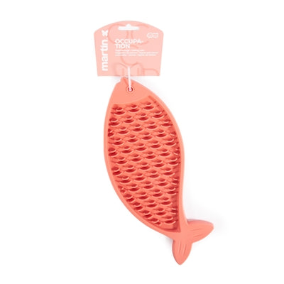 Tapis à lécher Martin poisson silicone rose