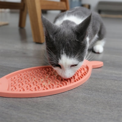 Tapis à lécher Martin poisson silicone rose