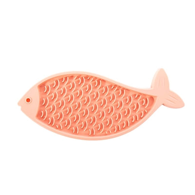 Tapis à lécher Martin poisson silicone rose