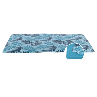 Tapis rafraîchissant Trixie avec imprimé feuilles de palmier bleu clair