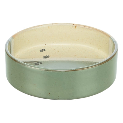 Trixie bol à nourriture abreuvoir avec empreinte de patte céramique vert beige