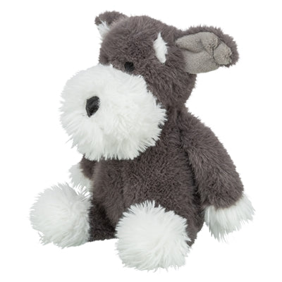 Trixie chien avec moustache en peluche gris