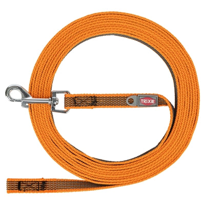 Ligne de remorquage Trixie doublée de caoutchouc sans dragonne, orange