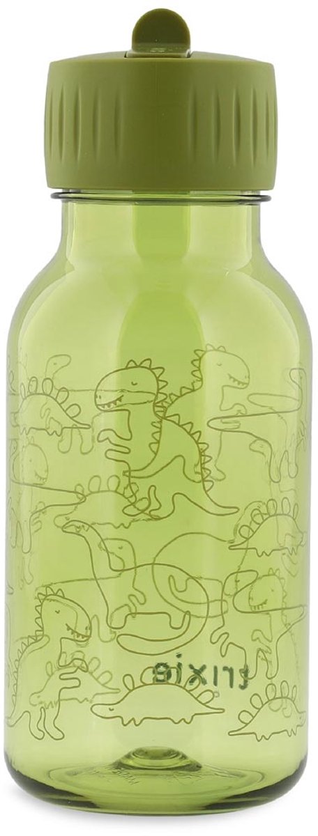 Gourde Trixie avec imprimé - dinosaure audacieux - gourde tritan™ pour enfants - 350 ml - gourde étanche - vert