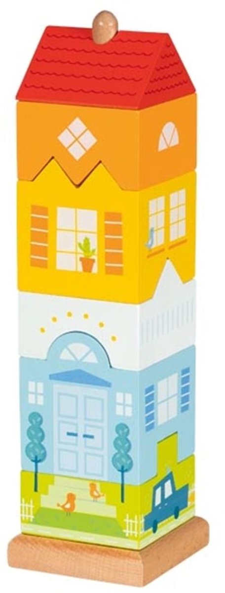 Tour d'empilage Goki - mairie - 25,5x7,2x7,2cm - bois - 2 ans