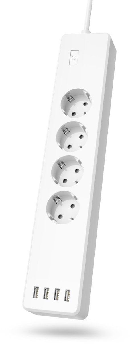 Multiprise intelligente Hama - 4 prises - câble 1,7 m - 4x USB-A - blanc
