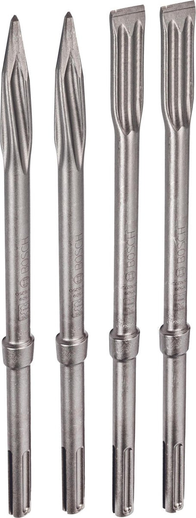 Bosch accessoires jeu de burins professionnels sds-max | 2x burin pointu rtec + 2x burin plat rtec - 2607017368