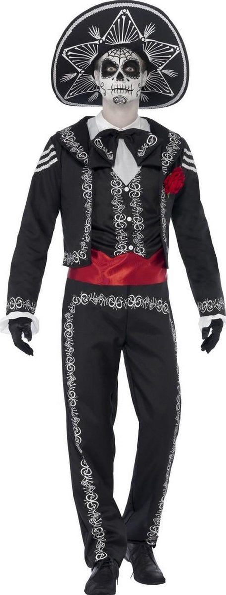 Vegaoo jour des morts costume señor bones | vêtements de déguisement pour hommes taille XL-XXL (58-60)