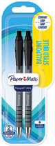 Stylos à bille Paper Mate Flexgrip Ultra avec bouton poussoir | pointe moyenne (1,0 mm) | noir | 2 pièces