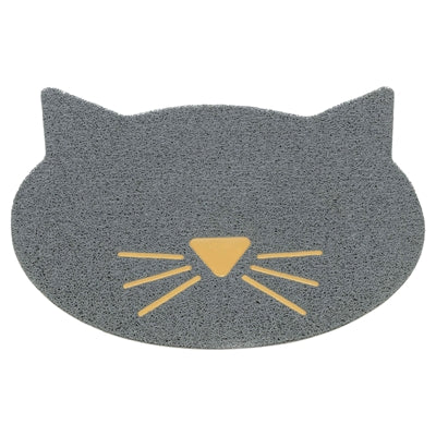Trixie tapis de litière pour chat tête de chat PVC gris clair