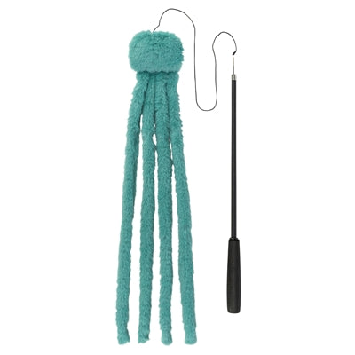 Trixie canne à chat télescopique grands félins avec peluche poulpe vert