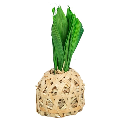 Bambou ananas Trixie avec feuilles de maïs et foin