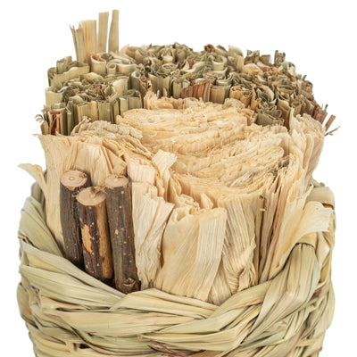 Trixie panier herbe avec foin feuilles de maïs bâtons en bois