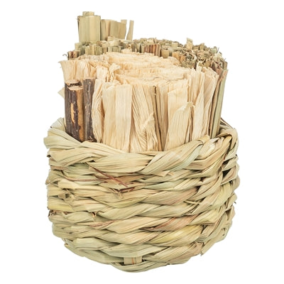 Trixie panier herbe avec foin feuilles de maïs bâtons en bois