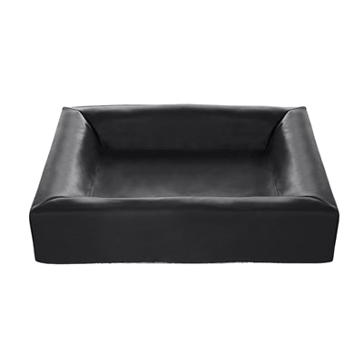 Bia lit artificiel en cuir couverture de chien panier noir
