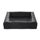 Bia lit artificiel en cuir couverture de chien panier noir