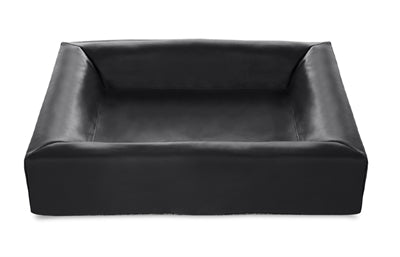 Bia lit artificiel en cuir couverture de chien panier noir