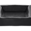 Bia lit artificiel en cuir couverture de chien panier noir