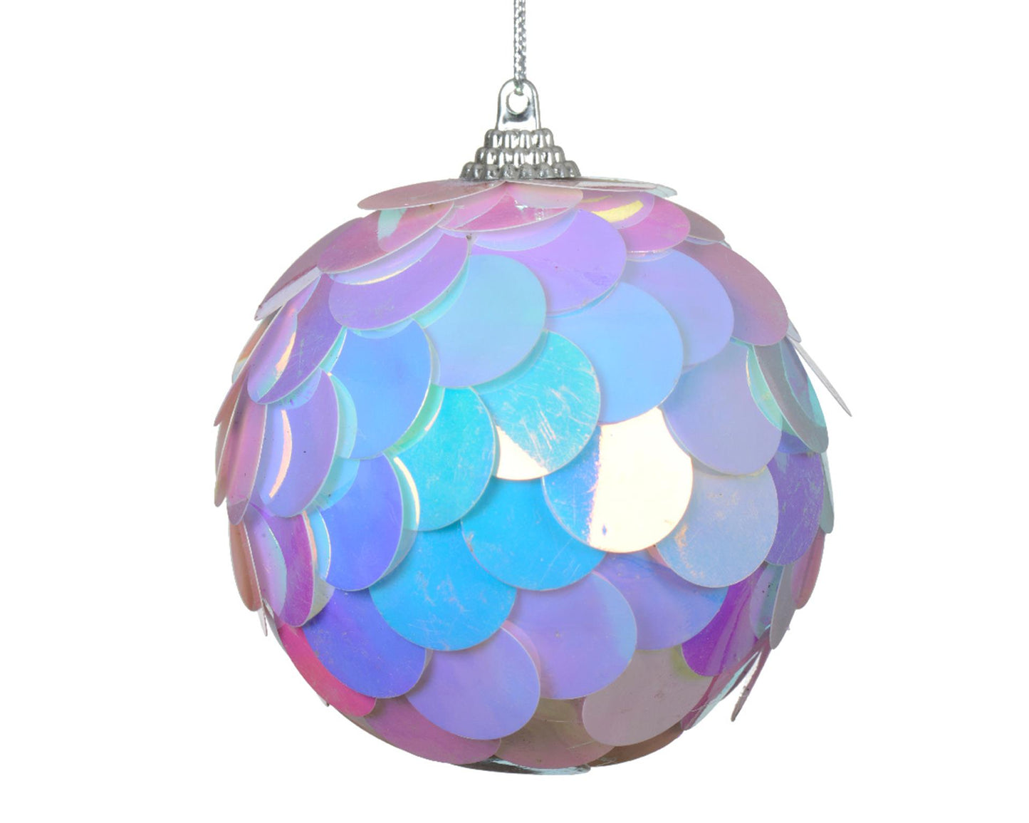 Decoris Boule de Noël paillettes irisées 8cm 4 pcs