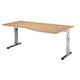 Bureau Bach Hammerer ergonomique pied en C réglable en hauteur hêtre 1800x1000x680-760mm