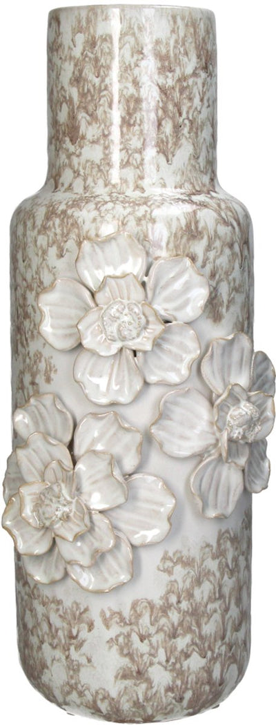 Vase collection Hd faïence blanc 16,5x15,5x39cm