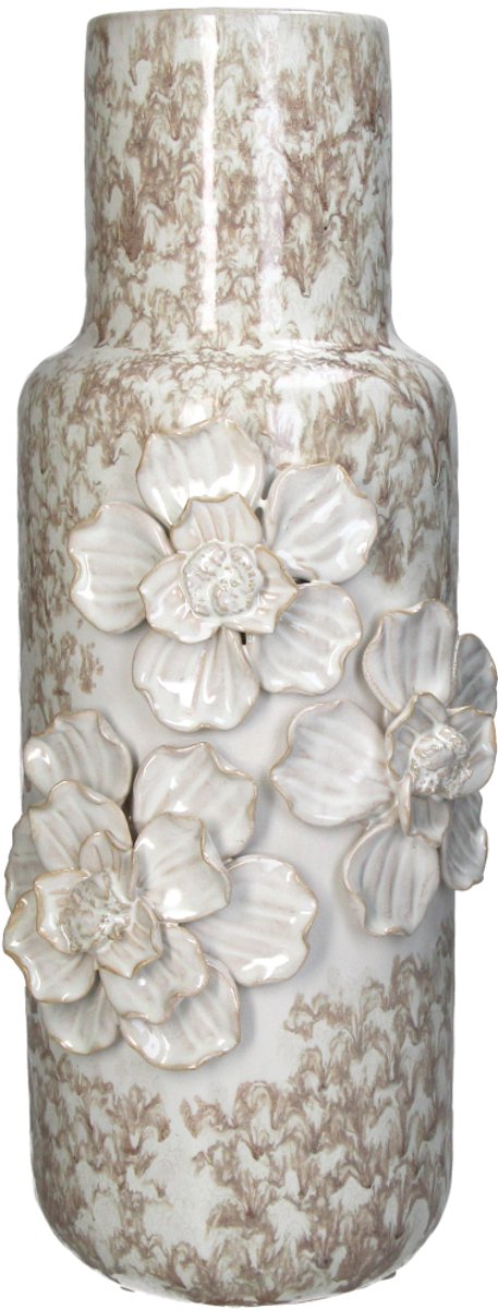 Vase collection Hd faïence blanc 16,5x15,5x39cm