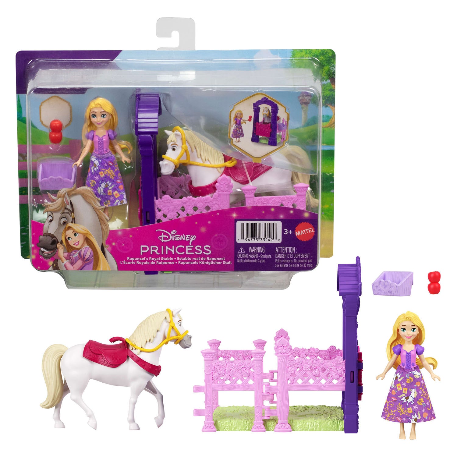 Coffret de jeu princesse Disney avec princesse et cheval