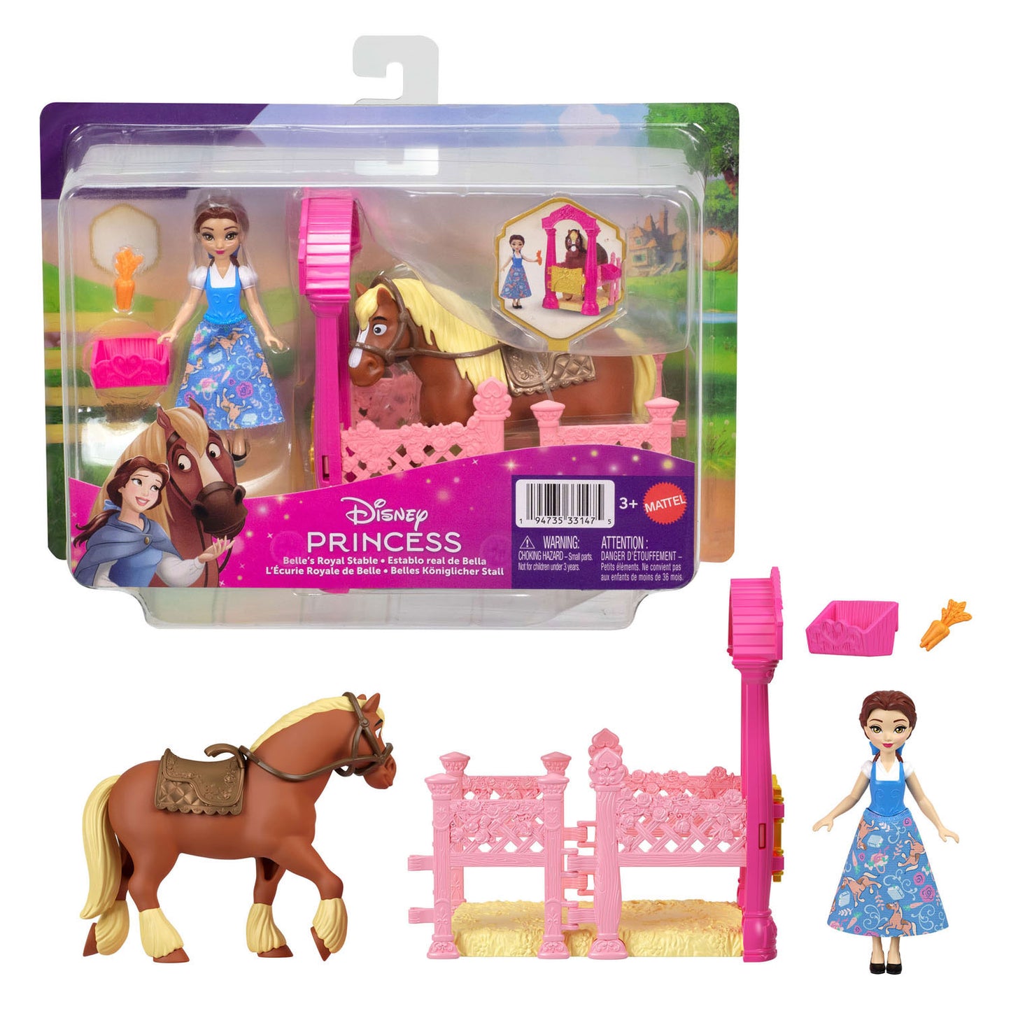 Coffret de jeu princesse Disney avec princesse et cheval