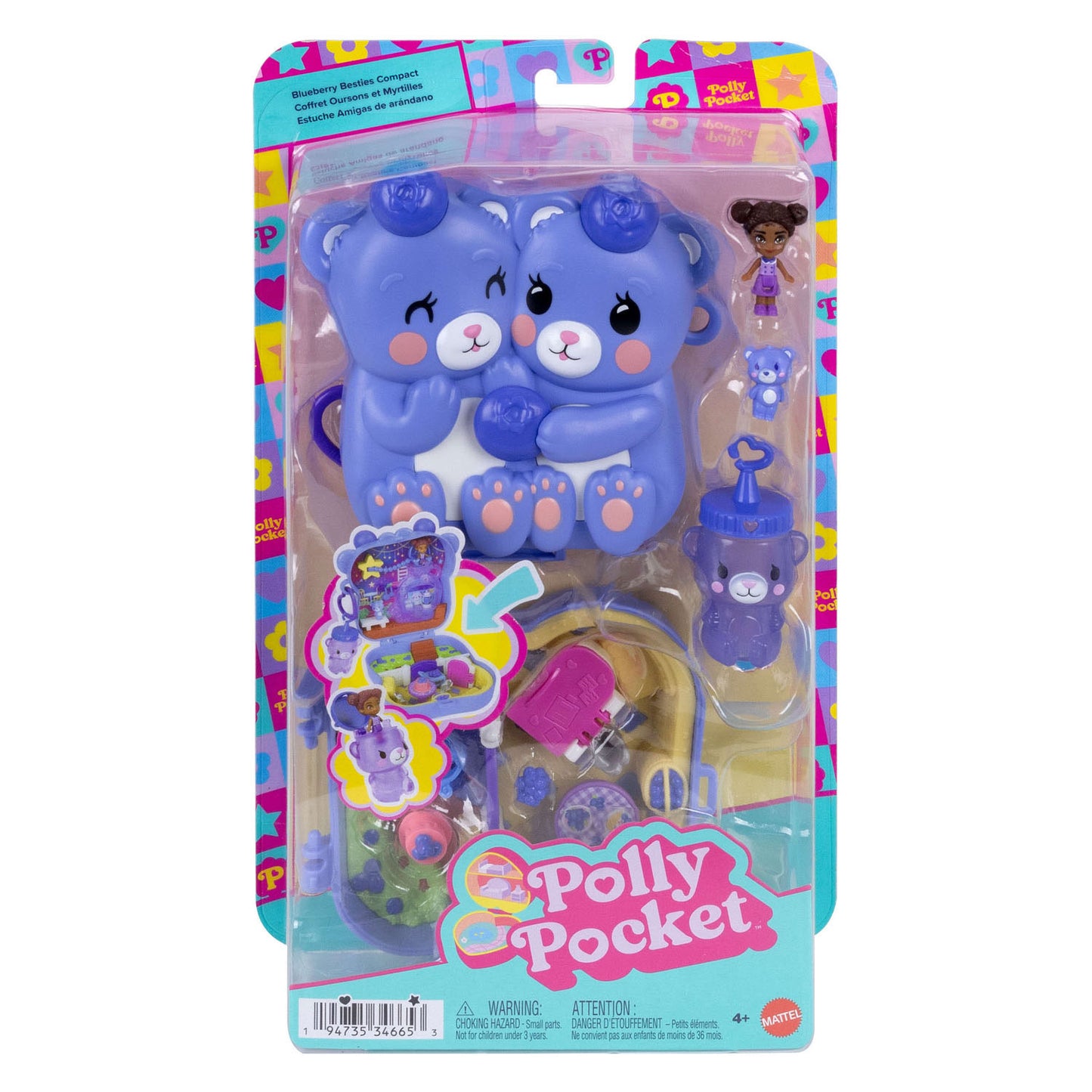 Polly pocket ensemble compact ours et myrtilles