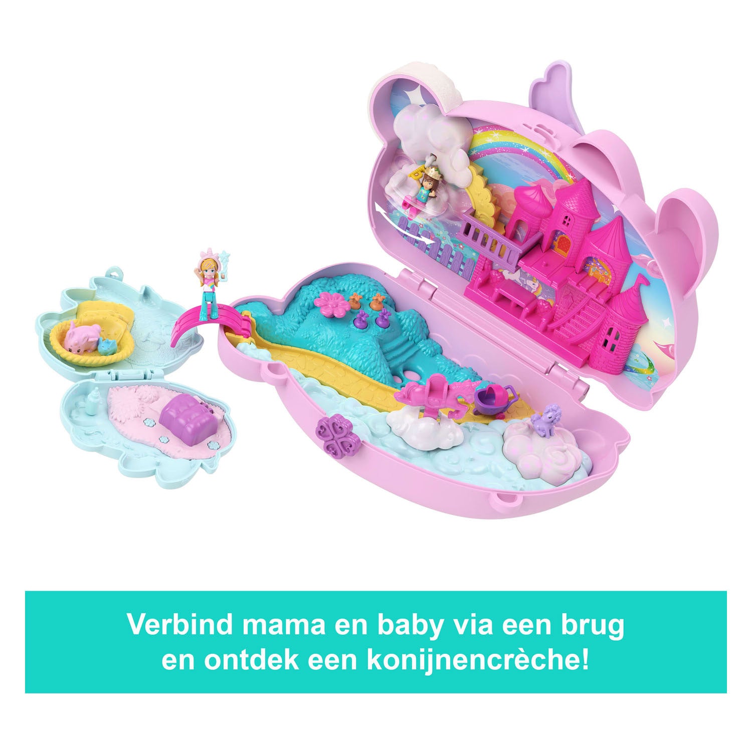 Polly pocket 2-en-1 Bunny Fun - sac avec ensemble de jeu compact
