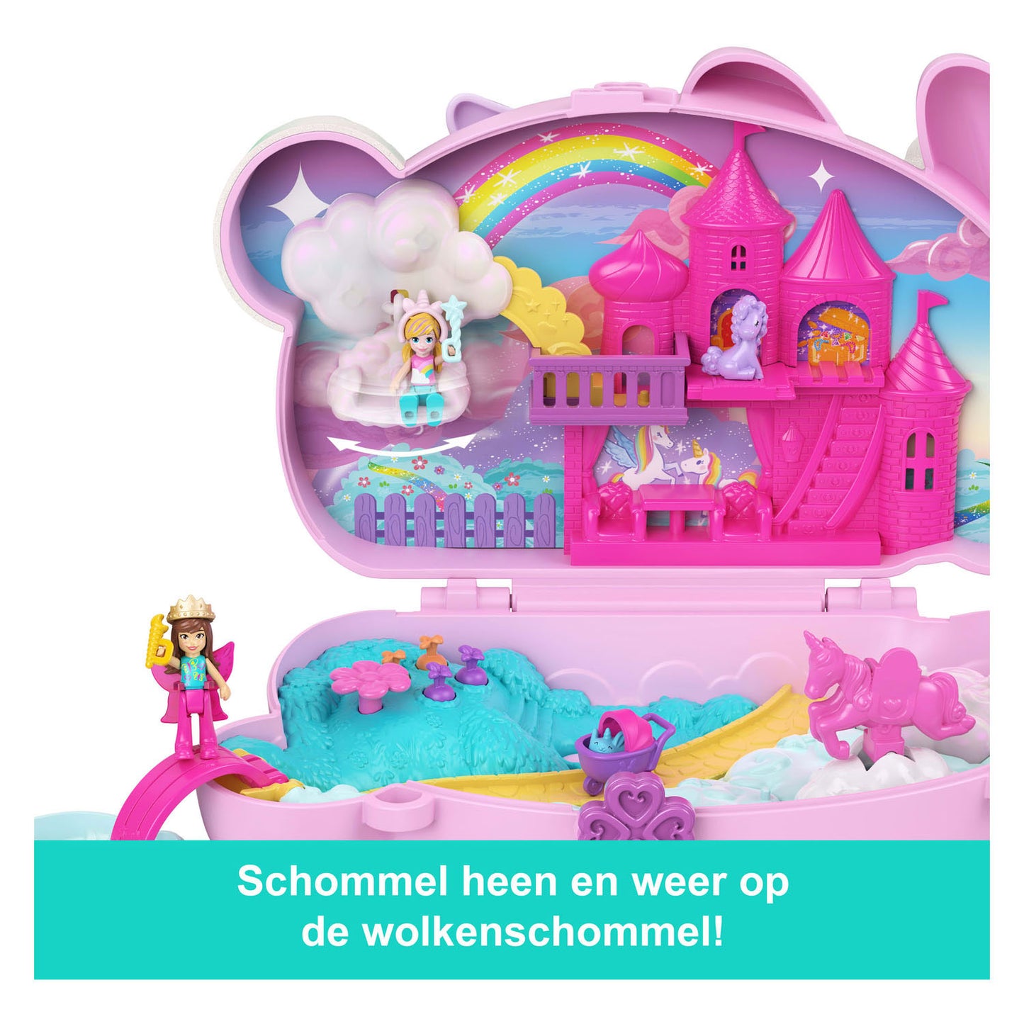 Polly pocket 2-en-1 Bunny Fun - sac avec ensemble de jeu compact