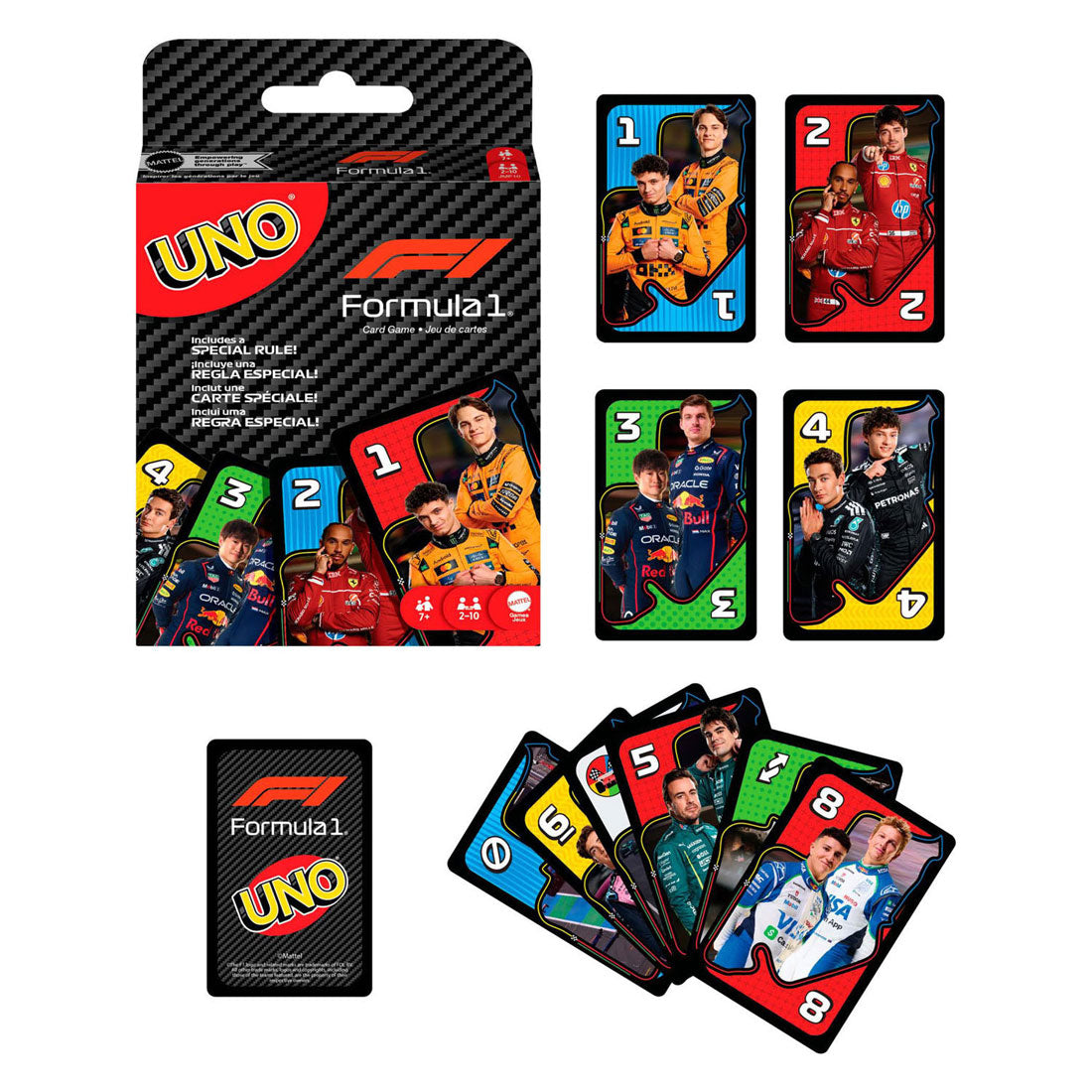 Mattel jeux uno f1 - jeu de cartes