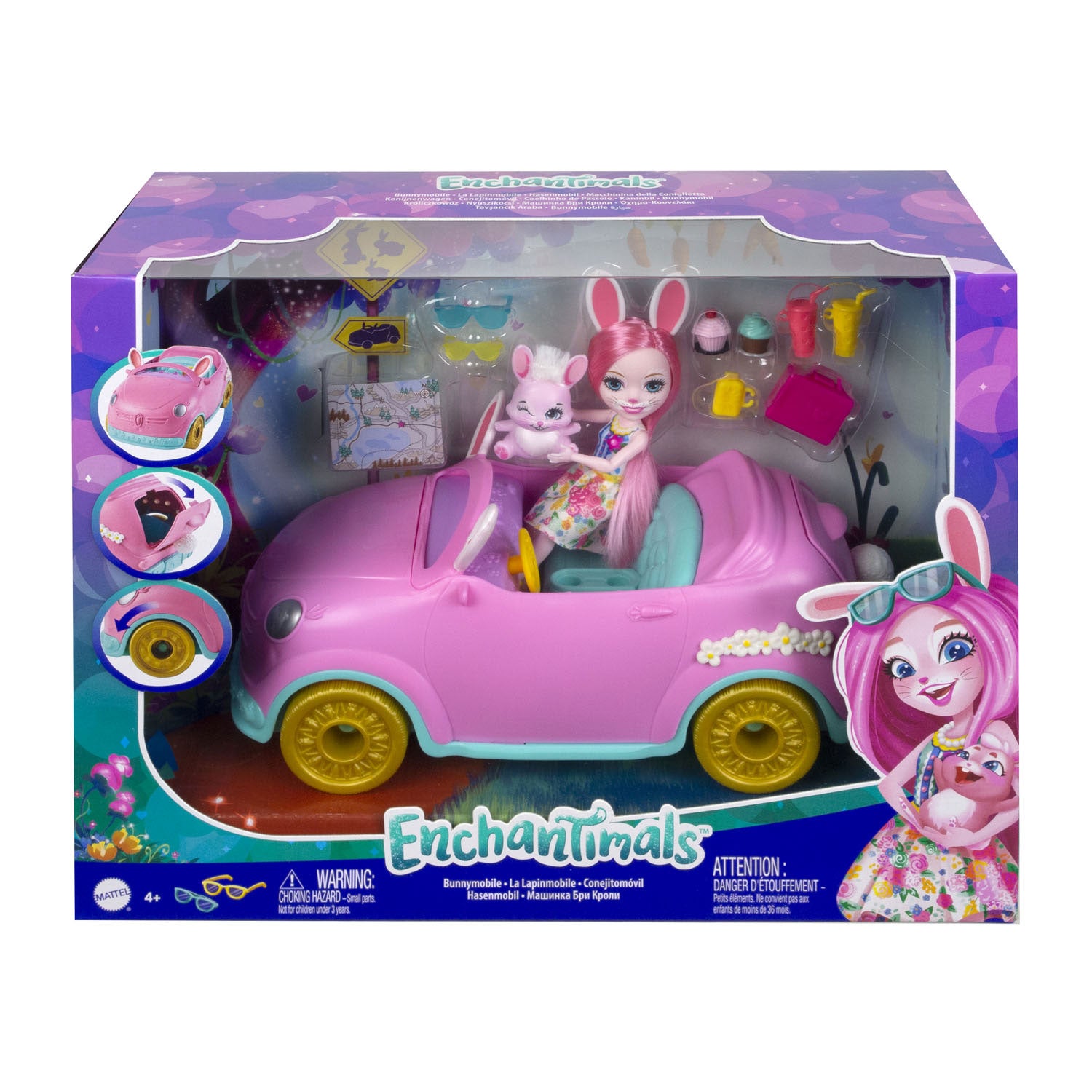 Mattel EnchantImals Lapin avec véhicule