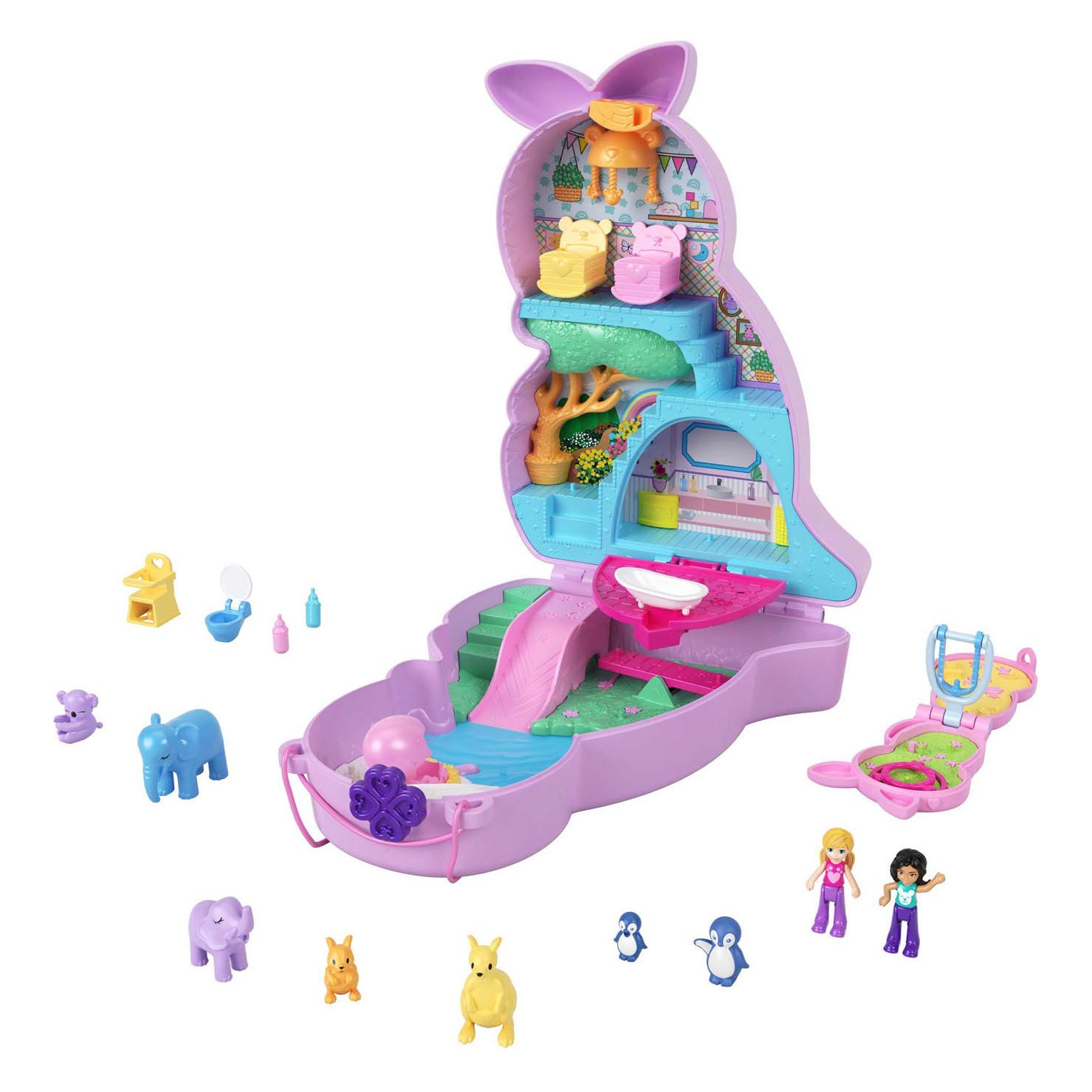 Mattel Polly Pocket Mama et Joey Kangaroo Bag Play Set
