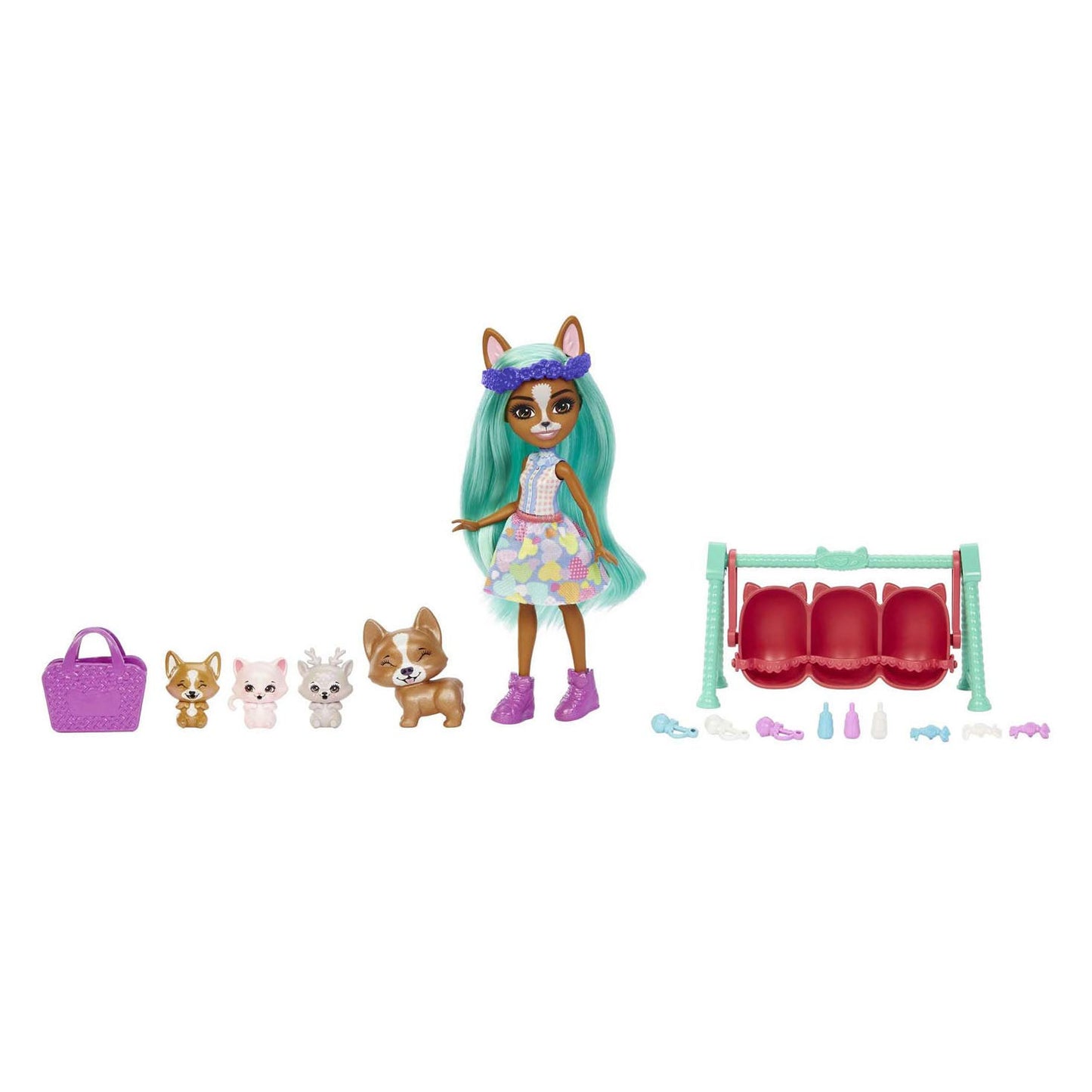 Mattel enchandimals bébé meilleurs amis pop crizia corgi and show