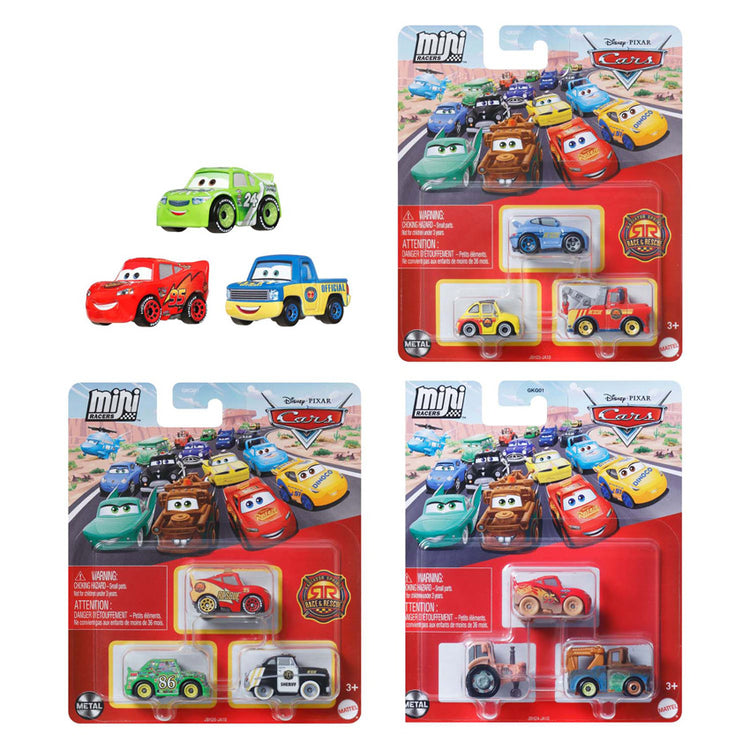 Mattel Disney Pixar Cars Mini Racers Cars, 3 pcs.