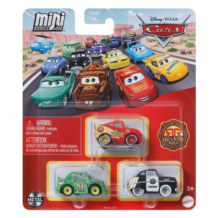 Mattel Disney Pixar Cars Mini Racers Cars, 3 pcs.