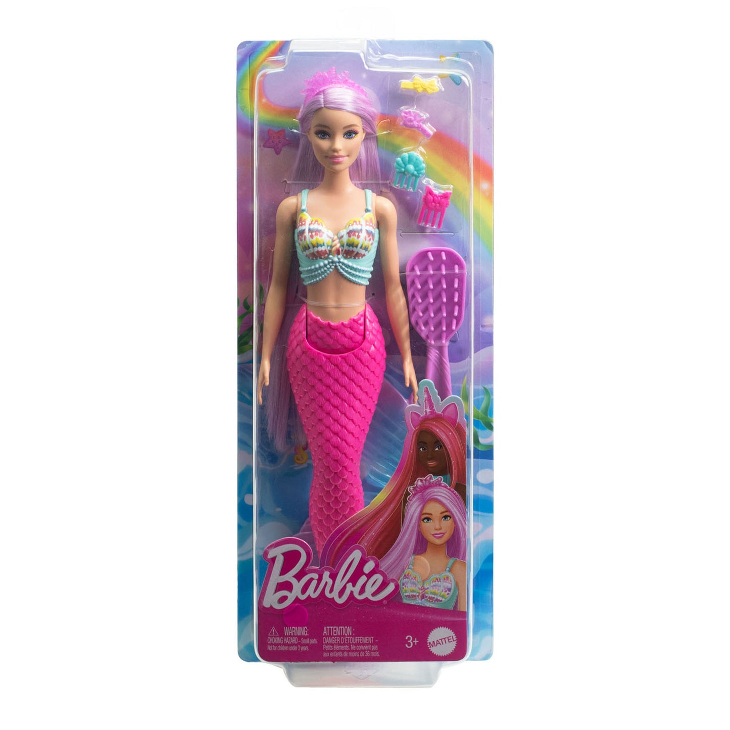 Mattel sirène pop avec des cheveux fantastiques de 18 cm