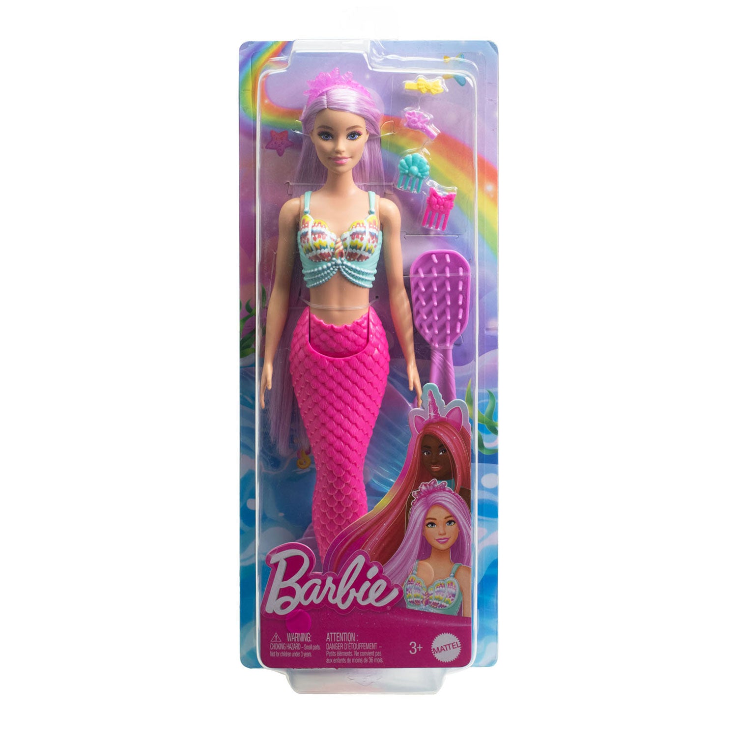 Mattel sirène pop avec des cheveux fantastiques de 18 cm
