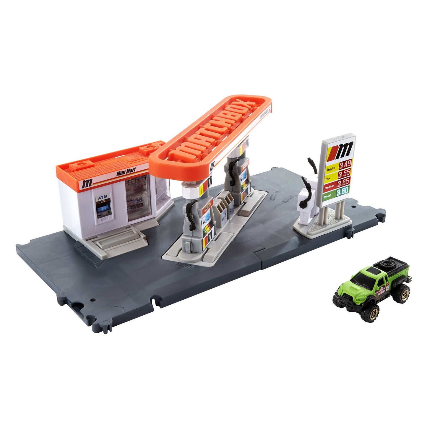 Jeu de jeux de station-service du pilote d'action Mattel Mattebox
