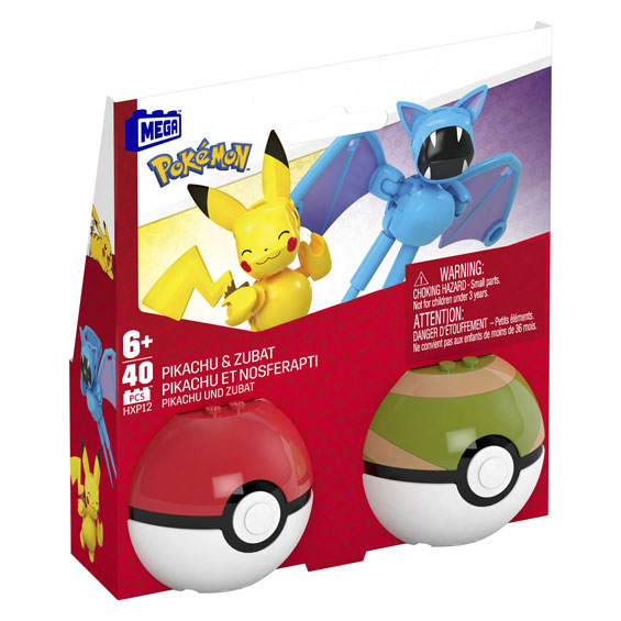 Mattel Mega CONTRUX PIKACHU ZUBAT BOUWSET, 40DLG.