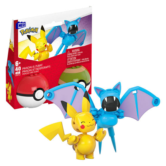 Mattel Mega CONTRUX PIKACHU ZUBAT BOUWSET, 40DLG.