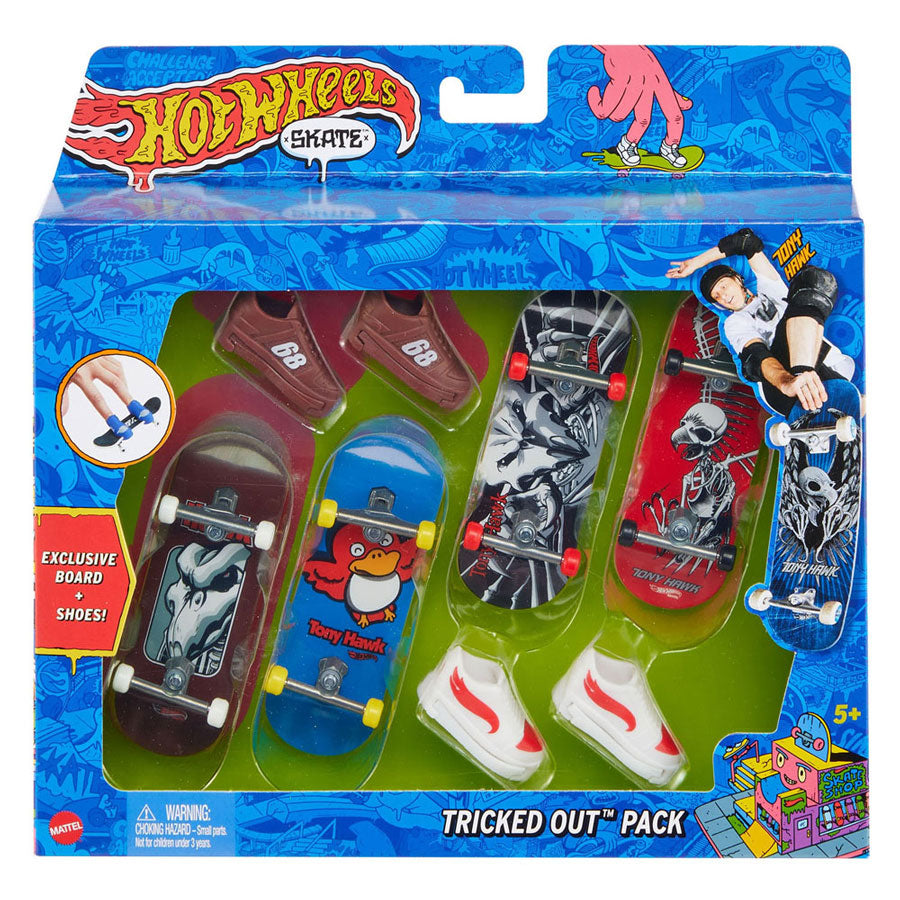 Multipack de skateboard à doigts Hot Wheels, 6 pièces.