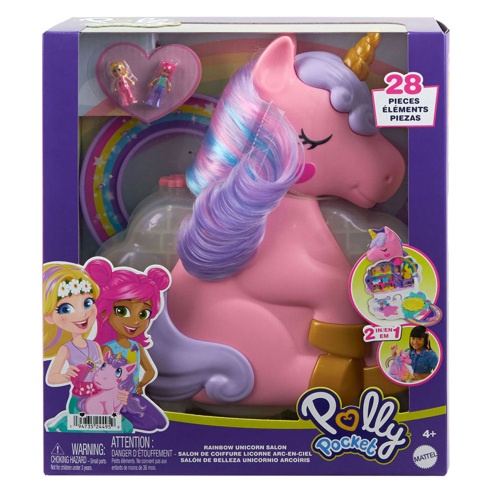 Mattel Polly Pocket Salon de l'ensemble de jeu Regenboog Unicorn