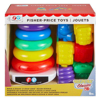 Tour d'empilage Fisher Price et perles à cliquer