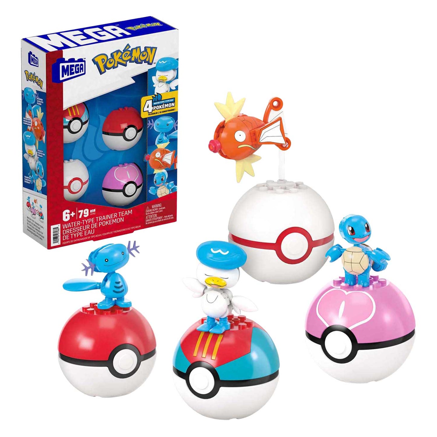 Ensemble de construction Pokémon Mega Bloks Mega Construct - Magikarp, Shellder et Quaxly