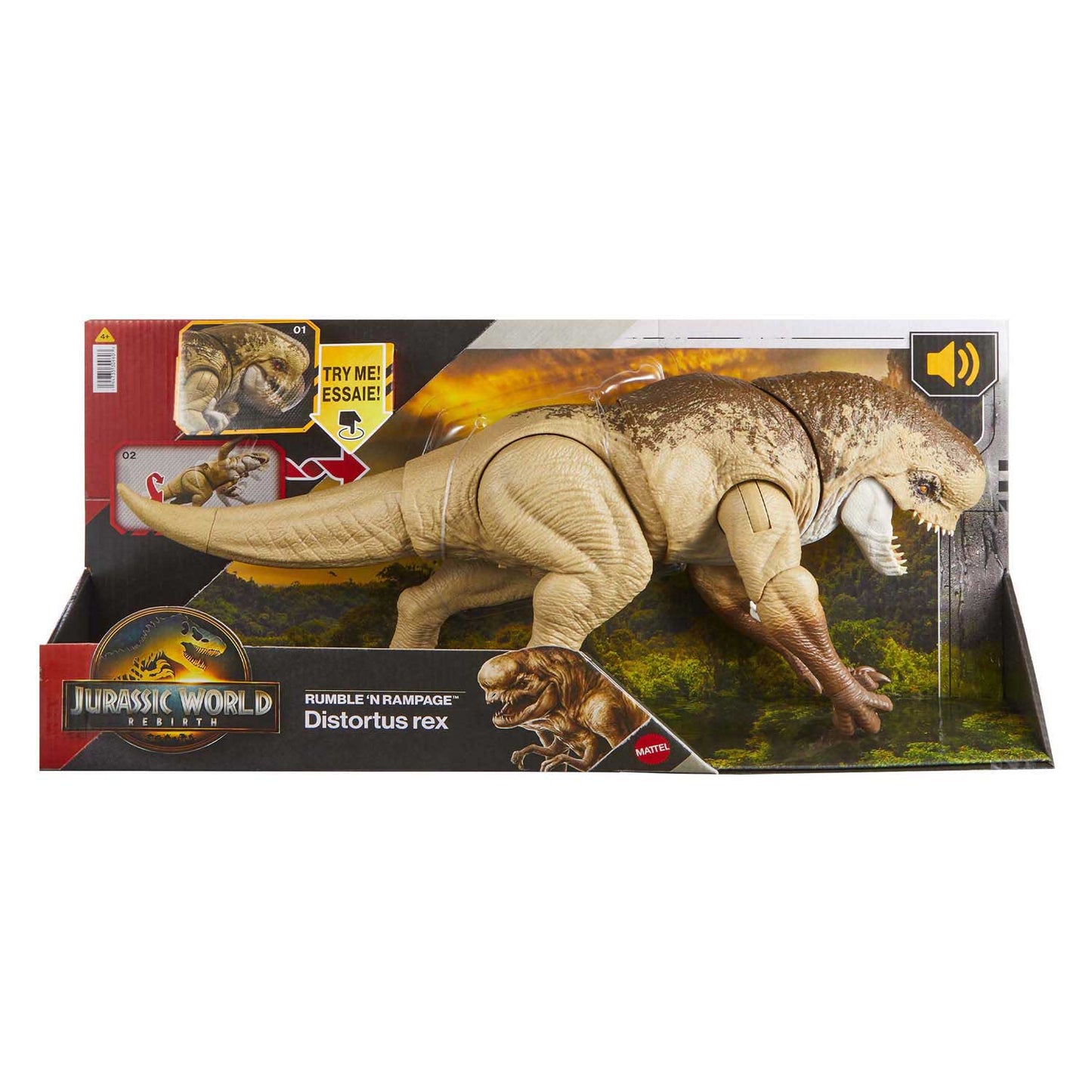 Mattel Jurassic World Rebirth - Dino méchant - Distortus Rex