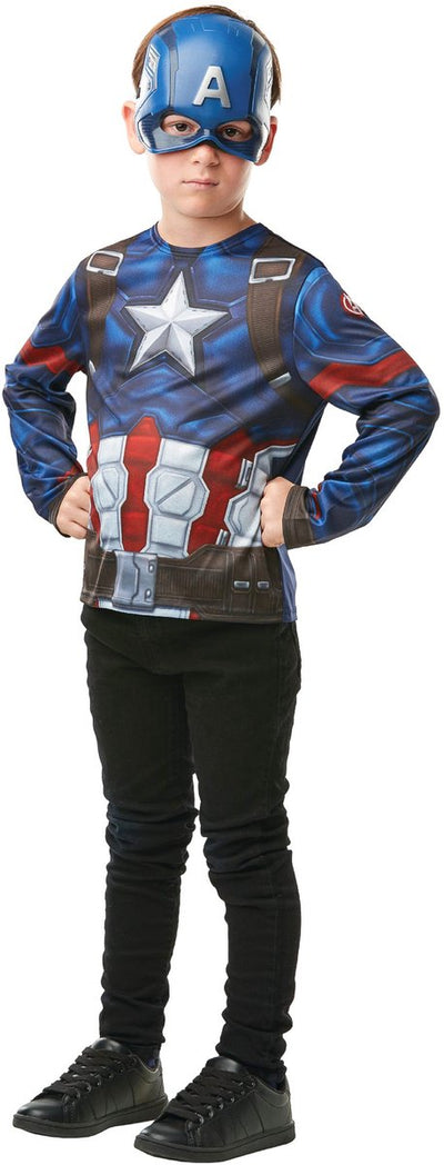 Rubis France - Ensemble haut et masque Captain America pour enfant